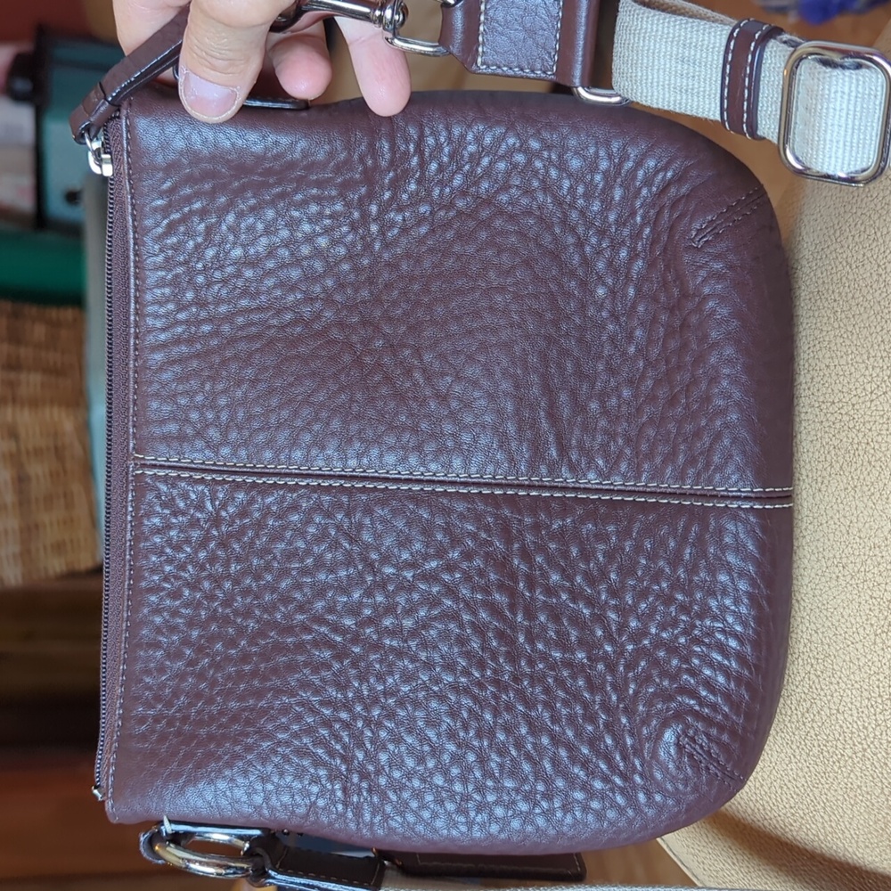 Dark Brown Leather Crossbody Bag - Picture 5 of 6